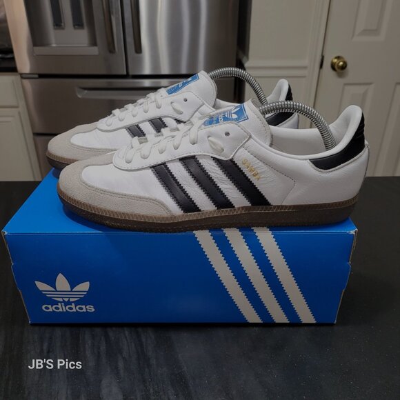 Adidas Samba OG Originals Cloud White Core Black Gum IG9030 Womens PREOWNED - Picture 8 of 16